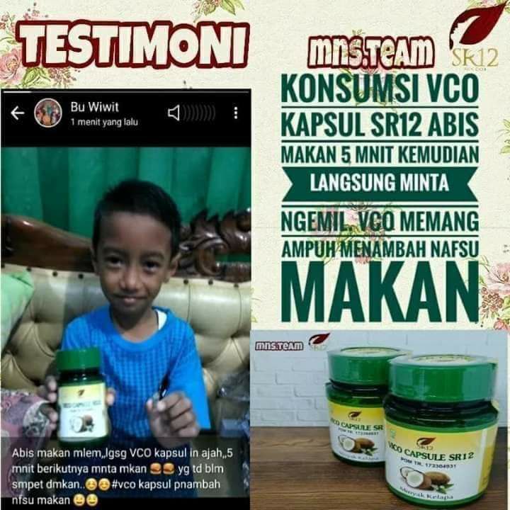Kalau anak susah makan dan badannya kurus pasti emak2  pada sedih, marah atau bahkan menjadi malu? iya kan? Gimana tidak?Ketika anaknya kurus pasti emak nya yg pertama kali jadi tertuduh, benar nggak bun?? di bilang nggak becus lah, dibilang nggak bisa urus anaklah, emang emak nya ngapain di rumah perasaan nggak kerja apa2 kok anaknya kurus kering begitu? Mungkin mama nya sibuk ngurus permak wajah aja kali makanya anaknya nggak terurus?😣🥺 kalau sudah dibilang begini..sedih kan iya kan bun ? tapi tenang SR12 sudah punya solusinya yaitu VCO SR12, jika anaknya susah makan dan badannya kurus.. yuk..kasih aja minum VCO SR12 rutin 3 kali sehari sehabis makan ya, insyaAllah nafsu makan anak langsung meningkat. saya sudah buktikan sendiri lo bunyuk jangan bersedih lagi, segera diorder. Ready stock  semua: yang cair dan yang kapsul 🤩Untuk Order/konsultasi (free): Wa/telegram 👉0821-5799-8873AGEN RESMI SR12 HERBAL SKINCARE BALIKPAPAN atau kunjungi toko online kami👇 