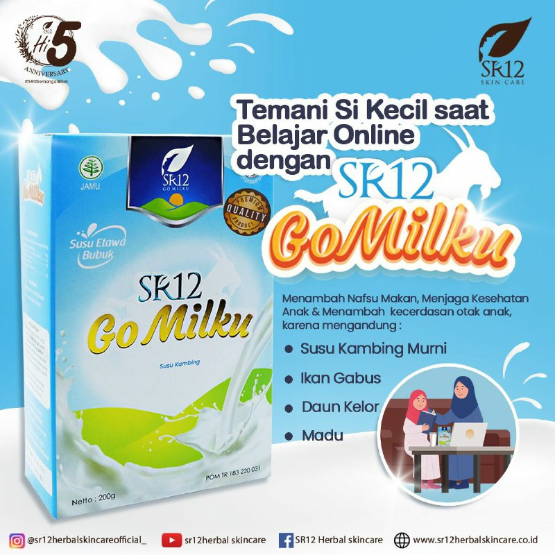 🌿🥛GOMILKU SR12 juga bisa membantu meningkatkan kecerdasan otak anak, menambah nafsu makan juga utk meningkatkan daya tahan tubuh terhadap serangan virus/bakteri🌿🥛Y0k berikan susu terbaik GOMILKU SR12  utk tumbuh kembang anak anda. Temani si kecil Belajar Online dgn Susu Kambing Etawa terbaik persembahan dari SR12 HERBAL🌿🥛Produk baru Launching  namun testimoni langsung bertebaran, menyatakan Susu GOMILKU SR12 ini sangat mantul kualitasnya tidak bau Prengus, tidak amis,tidak bikin eneg, bisa diminum dari bayi 6 bulan ke atas, anak2, dewasa hingga para manula👍🌿🥛Tidak mengandung gula, tapi mengandung madu murni sebagai pemanis alami yg tentunya sangat sehat &menyehatkan, artinya aman untuk penderita diabetes. MasyaAllah 🌿🥛Komposisi: Susu Kambing Etawa, Madu, Daun Kelor dan Ikan GabusReady🤩WA/Telegram 👉0821-5799-8873AGEN RESMI SR12 HERBAL SKINCARE BALIKPAPAN KAL-TIMMampir yuks👇tokopedia.com/sr12balikpapanAtaushopee.co.id/agenresmisr12(Ada promo free ongkir and bisa COD lo...)🌿🥛GOMILKU SR12 juga bisa membantu meningkatkan kecerdasan otak anak, menambah nafsu makan juga utk meningkatkan daya tahan tubuh terhadap serangan virus/bakteri🌿🥛Y0k berikan susu terbaik GOMILKU SR12  utk tumbuh kembang anak anda. Temani si kecil Belajar Online dgn Susu Kambing Etawa terbaik persembahan dari SR12 HERBAL🌿🥛Produk baru Launching  namun testimoni langsung bertebaran, menyatakan Susu GOMILKU SR12 ini sangat mantul kualitasnya tidak bau Prengus, tidak amis,tidak bikin eneg, bisa diminum dari bayi 6 bulan ke atas, anak2, dewasa hingga para manula👍🌿🥛Tidak mengandung gula, tapi mengandung madu murni sebagai pemanis alami yg tentunya sangat sehat &menyehatkan, artinya aman untuk penderita diabetes. MasyaAllah 🌿🥛Komposisi: Susu Kambing Etawa, Madu, Daun Kelor dan Ikan GabusReady🤩WA/Telegram 👉0821-5799-8873AGEN RESMI SR12 HERBAL SKINCARE BALIKPAPAN KAL-TIMMampir yuks👇tokopedia.com/sr12balikpapanAtaushopee.co.id/agenresmisr12(Ada promo free ongkir and bisa COD lo...)